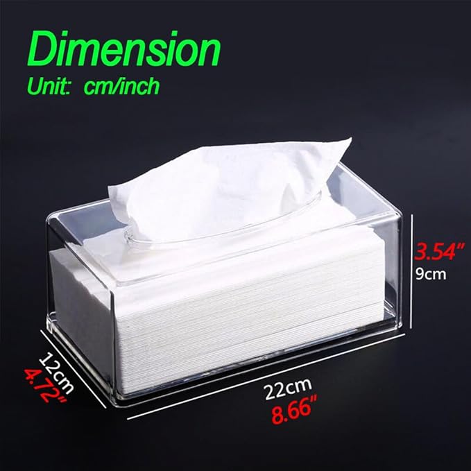 Transparent Acrylic Tissue Box: Splash - Proof Design, Suitable for Multiple Scenarios, Clear and Visible