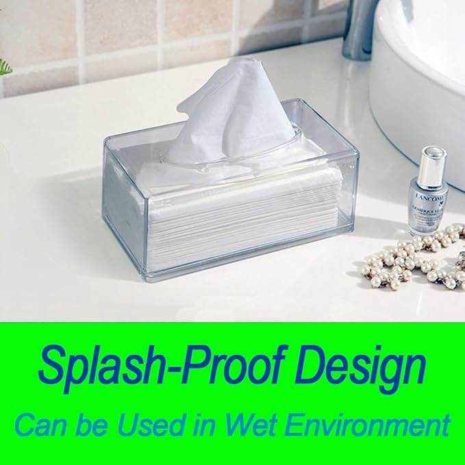 Transparent Acrylic Tissue Box: Splash - Proof Design, Suitable for Multiple Scenarios, Clear and Visible
