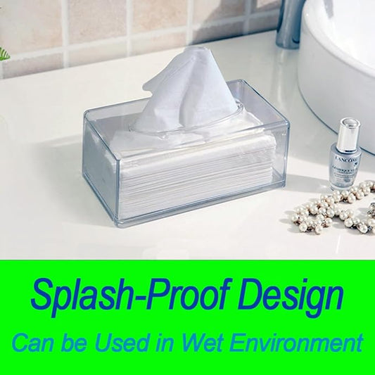 Transparent Acrylic Tissue Box: Splash - Proof Design, Suitable for Multiple Scenarios, Clear and Visible