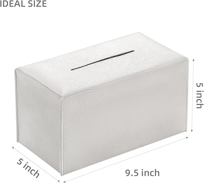 White Leather - Like Tissue Box: Waterproof, Dustproof and Easy to Clean, Suitable for Multiple Scenarios