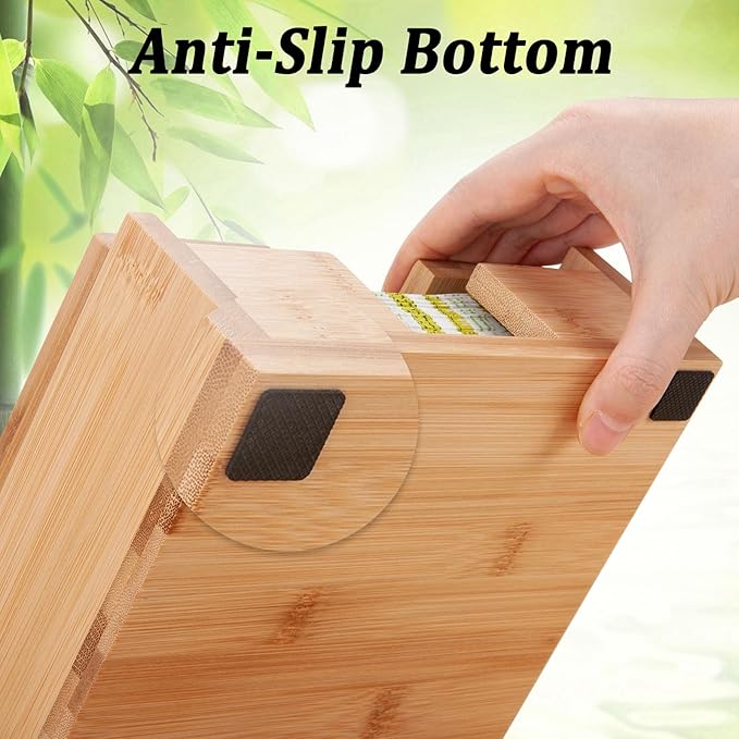 Bamboo Square Napkin Holder: One Napkin at a Time, Elegant and Practical, Suitable for Dining Table and Kitchen