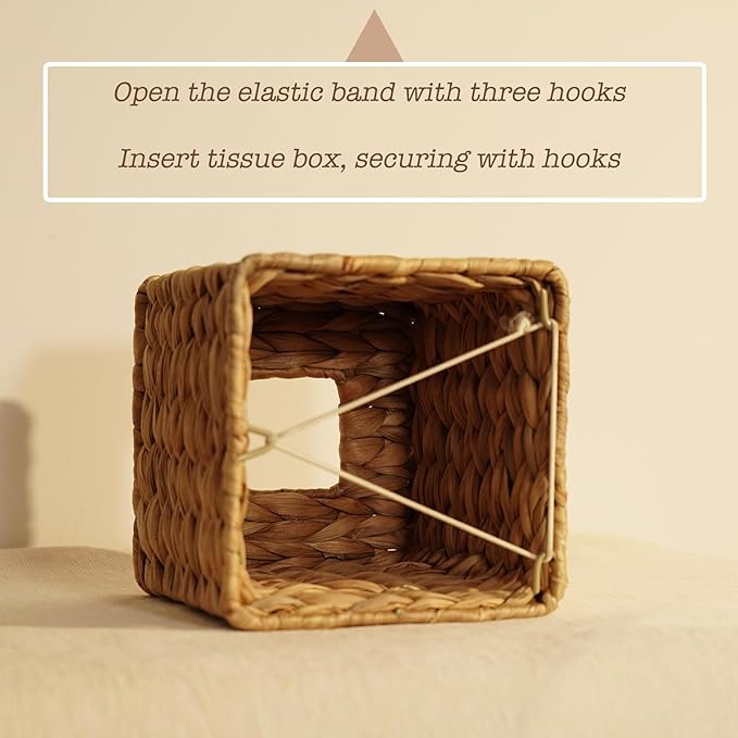 Hand - Woven Natural Material Square Tissue Box: Beautiful and Practical, Easily Adapting to Various Scenarios