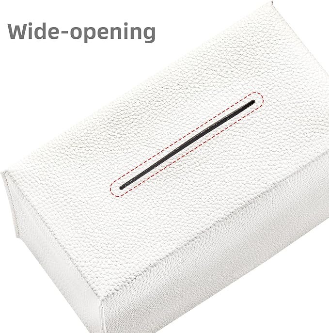 White Leather - Like Tissue Box: Waterproof, Dustproof and Easy to Clean, Suitable for Multiple Scenarios